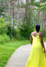 Lime Yellow Cross-Back Maxi Dress