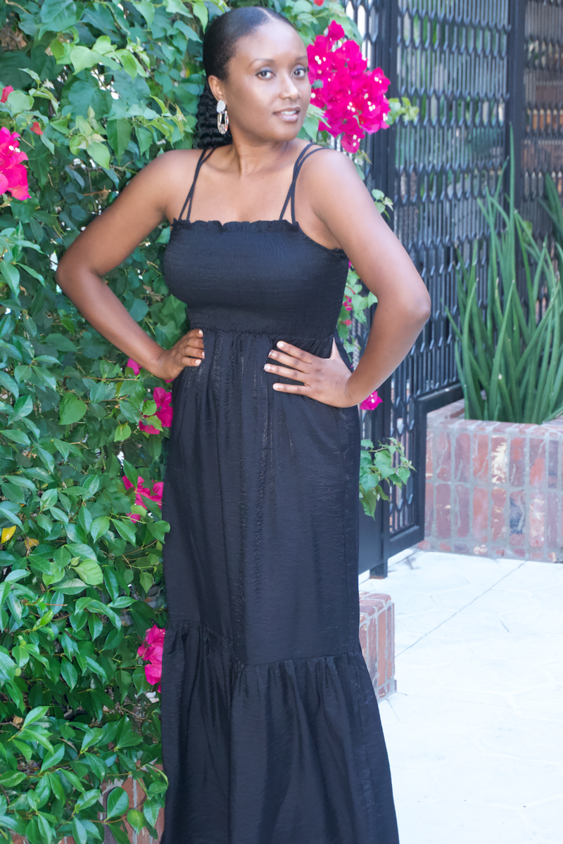 Black Iridescent Maxi Dress