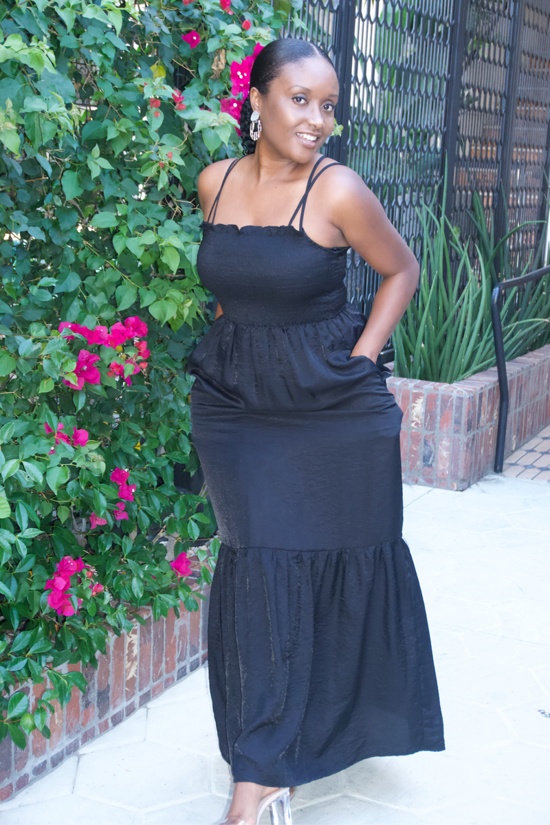 Black Iridescent Maxi Dress